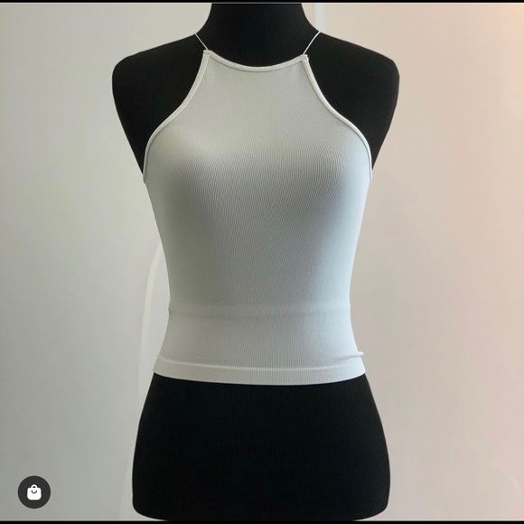 RIBBED ELASTIC STRAP RACER TANK - Picture 7 of 14